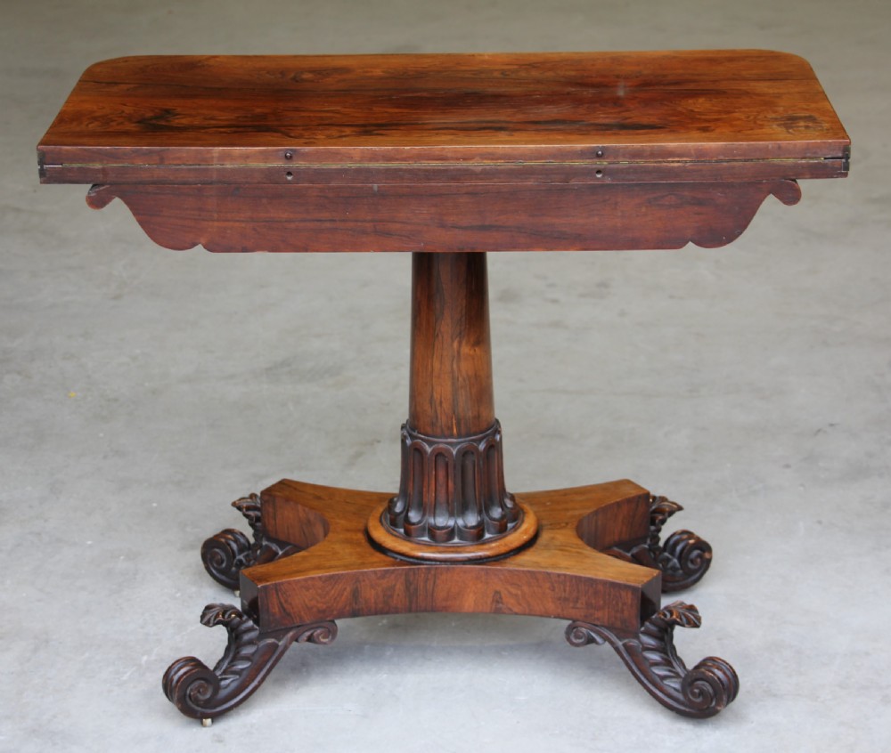 A William IV Rosewood card table  View VIII