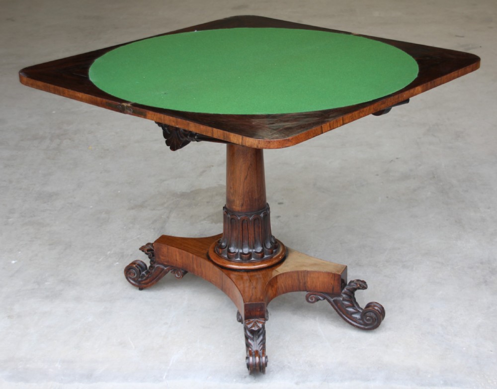 A William IV Rosewood card table  View IX