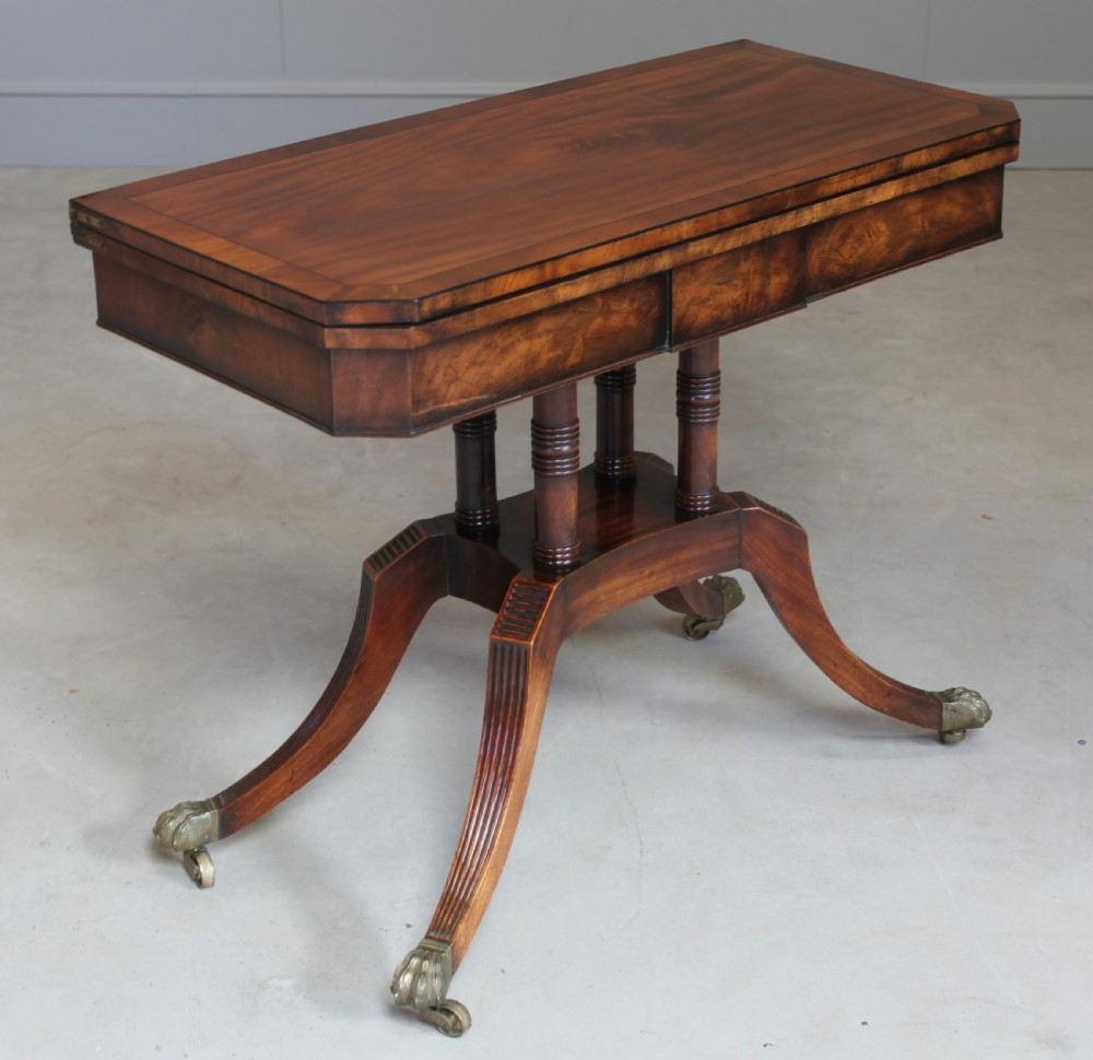 A REGENCY MAHOGANY CARD TABLE. View III