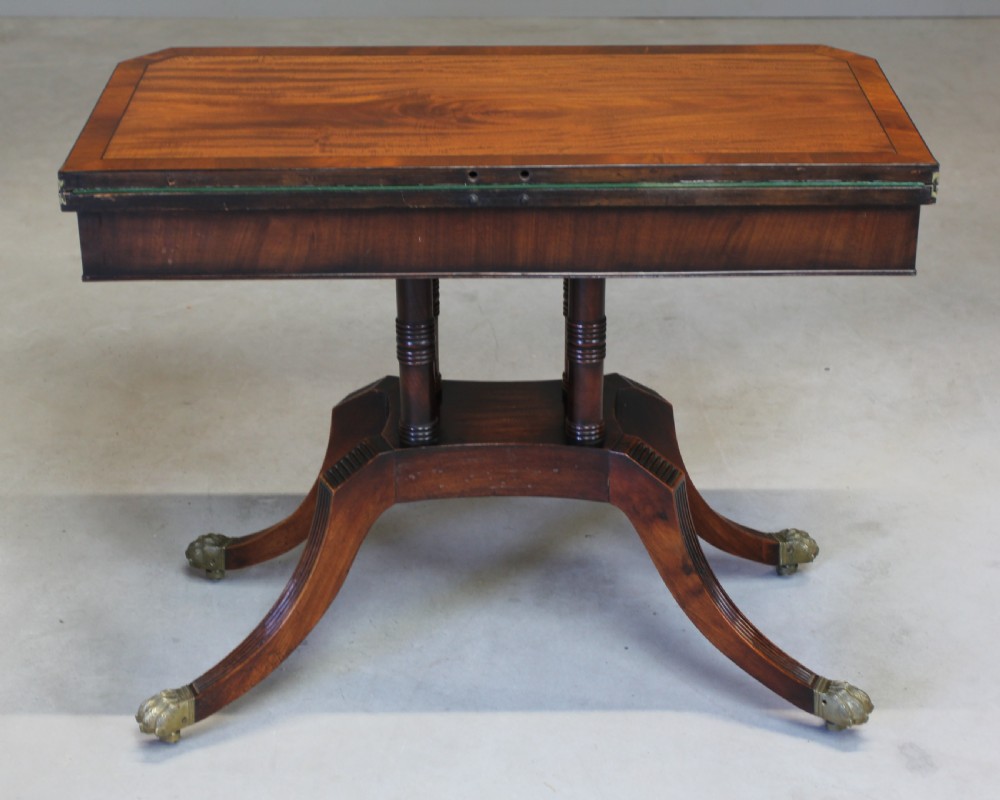 A REGENCY MAHOGANY CARD TABLE. View IX