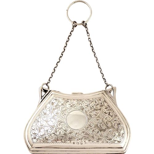 Antique Solid Sterling Silver Purse 1919