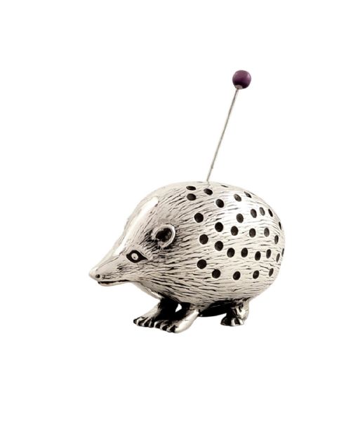 Antique Edwardian Sterling Silver Hedgehog Pin Cushion 1910