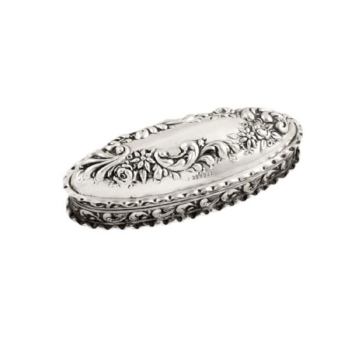 Antique Edwardian Sterling Silver Trinket Box 1901