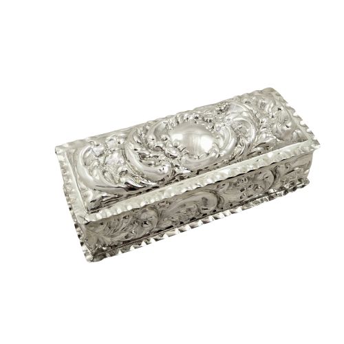 Antique Edwardian Sterling Silver Ring Box 1902