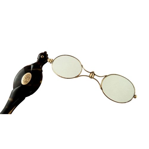 Pair of Antique Gold & Tortoiseshell Lorgnettes C1880
