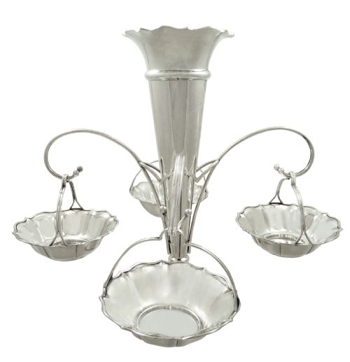 fig 1. Antique Sterling Silver 4 Arm Epergne / Centrepiece 1911
