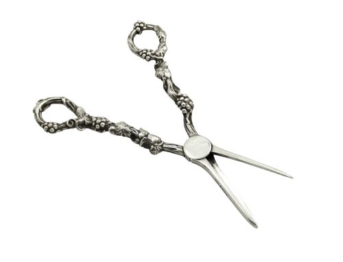 fig 1. Pair of Antique Victorian Sterling Silver Grape Shears / Scissors 1889