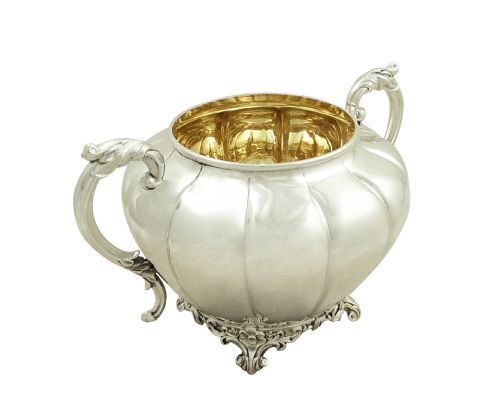 fig 1. Antique Victorian Sterling Silver 2 Handle Bowl 1885