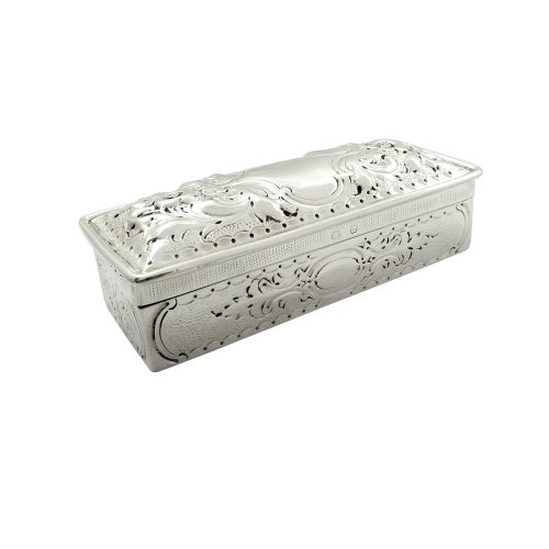 Antique Victorian Sterling Silver Trinket Box 1896