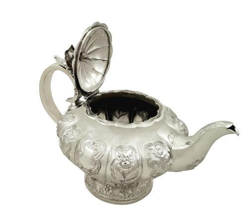 fig 1. Antique William IV Sterling Silver Teapot 1836