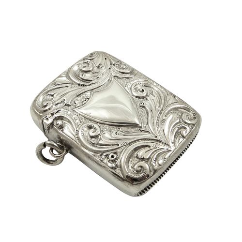 Antique Victorian Sterling Silver Vesta Case 1890