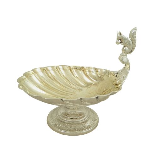 Antique Silver Plated Squirrel Nut Dish / Bowl C1900