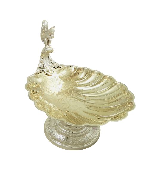 fig 1. Antique Silver Plated Squirrel Nut Dish / Bowl c1900
