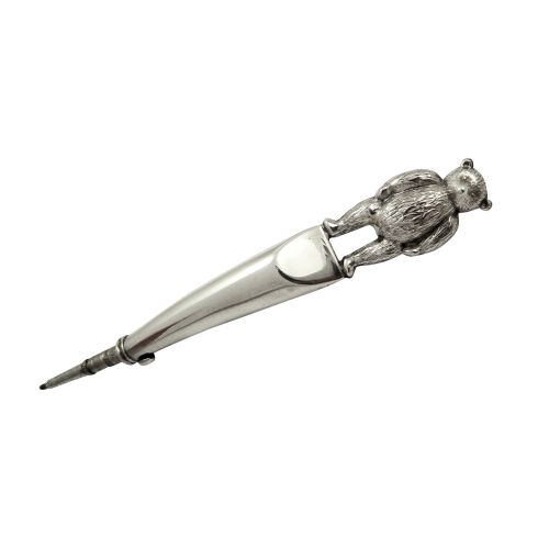 Antique Edwardian Sterling Silver Bear Propelling Pencil 1909