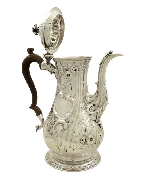 fig 1. Antique Georgian Sterling Silver Coffee Pot 1759