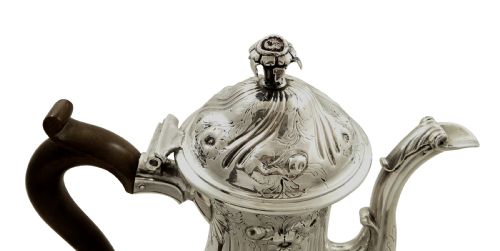 fig 2. Antique Georgian Sterling Silver Coffee Pot 1759