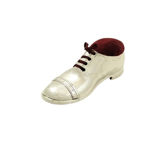 Large Antique Edwardian Sterling Silver Shoe Pin Cushion 1910