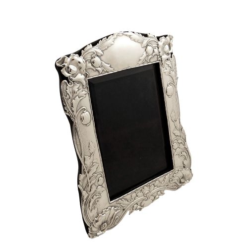 Antique Art Nouveau Sterling Silver 8" Photo Frame 1901