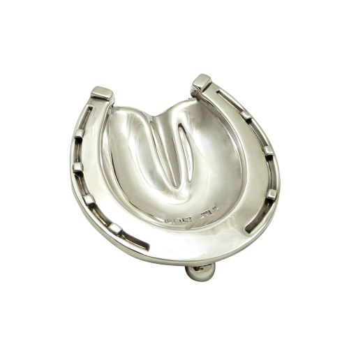 Antique Victorian Sterling Silver Horse Shoe Pin Tray 1897