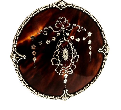fig 1. Antique Sterling Silver & Tortoiseshell Trinket Box 1912