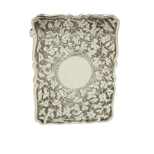 Antique Victorian Sterling Silver Card Case 1886