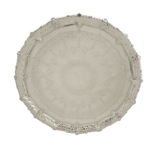 Antique Victorian Silver Plated 12" Tray / Salver C1900