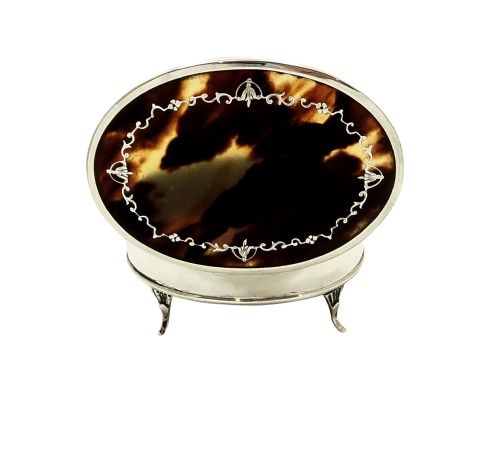 fig 1. Antique Sterling Silver & Tortoiseshell 3 1/2