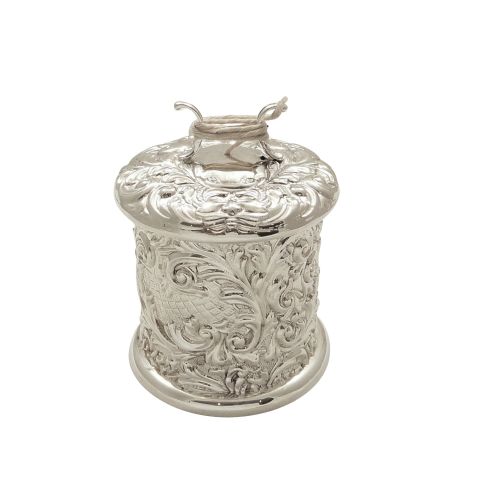 Antique Victorian Sterling Silver String Box / Holder 1900