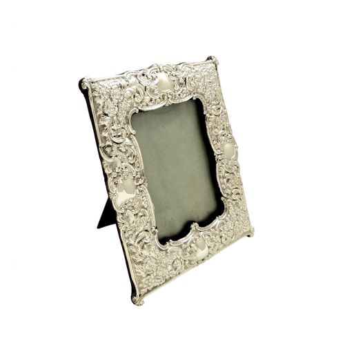 Antique Edwardian Sterling Silver 8" Photo Frame 1901