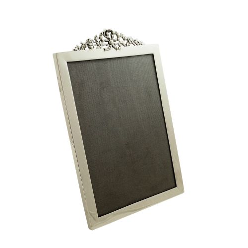 Antique Victorian Sterling Silver 9 1/2" Bow/ribbon Photo Frame 1898