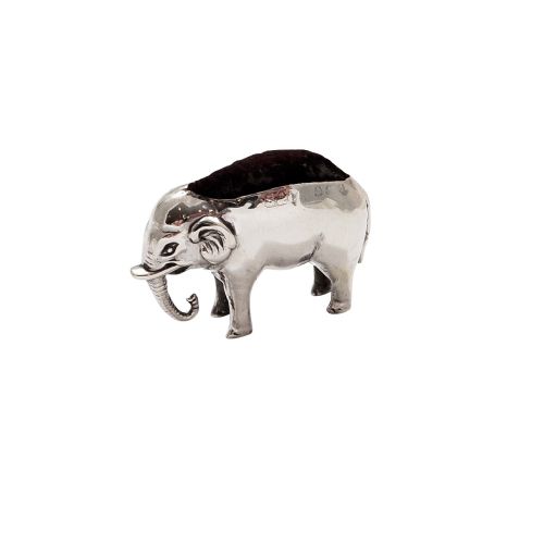 Antique Edwardian Sterling Silver Elephant Pin Cushion 1908