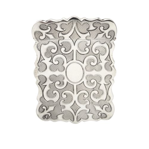 Antique Victorian Sterling Silver Card Case 1853