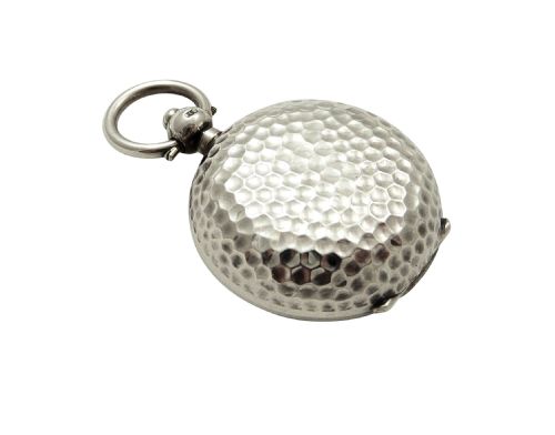 fig 1. Antique Sterling Silver 'Golf Ball' Sovereign Case 1915