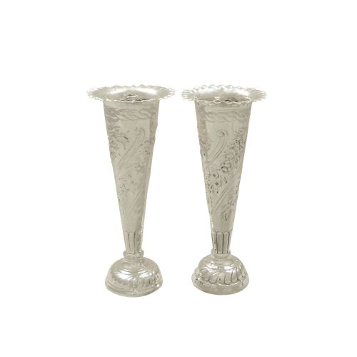 Pair of Antique Victorian Sterling Silver 5 1/4" Vases 1893/94