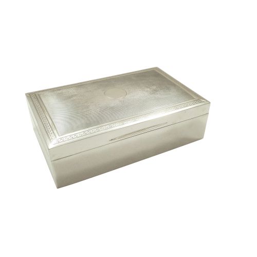 Heavy Antique Sterling Silver Cigarette Box 1918