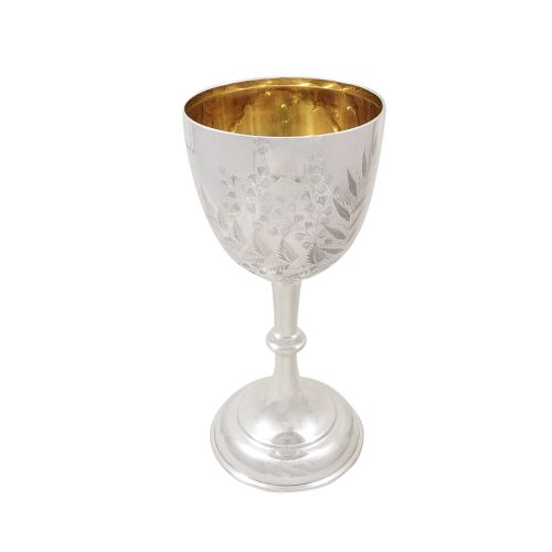 Antique Edwardian Sterling Silver 9 1/2" Wine Goblet 1906