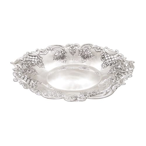 Antique Victorian Sterling Silver 12" X 8" Dish 1899