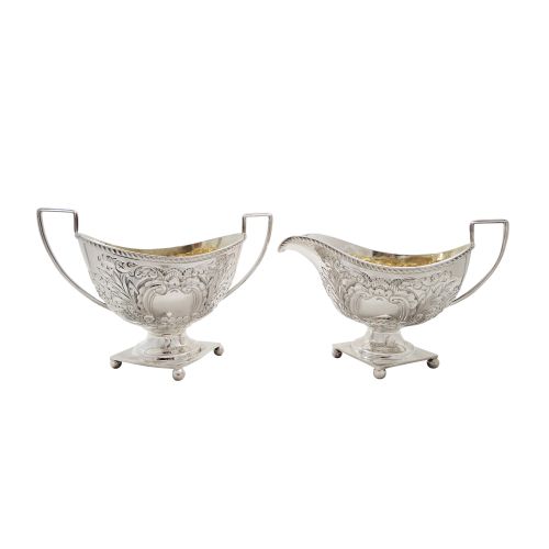 Antique Edwardian Sterling Silver Jug & Bowl 1907