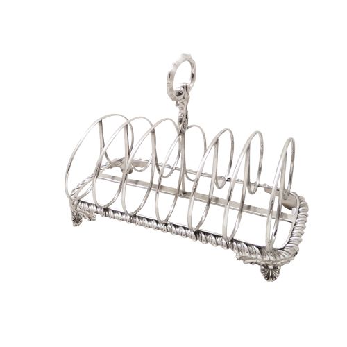 Large Antique William IV Sterling Silver Toast Rack 1835