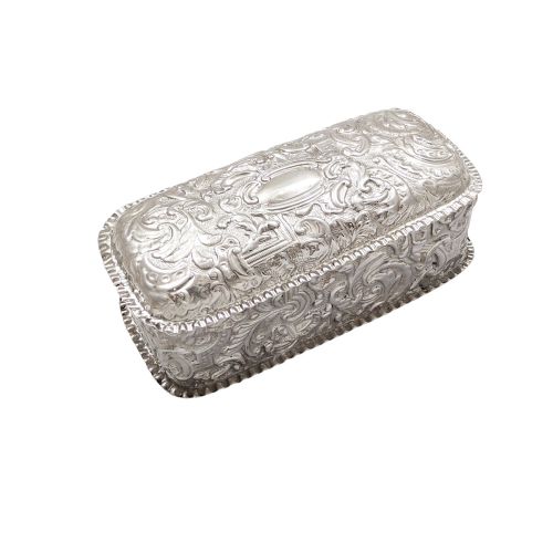 Antique Victorian Sterling Silver Trinket Box 1891