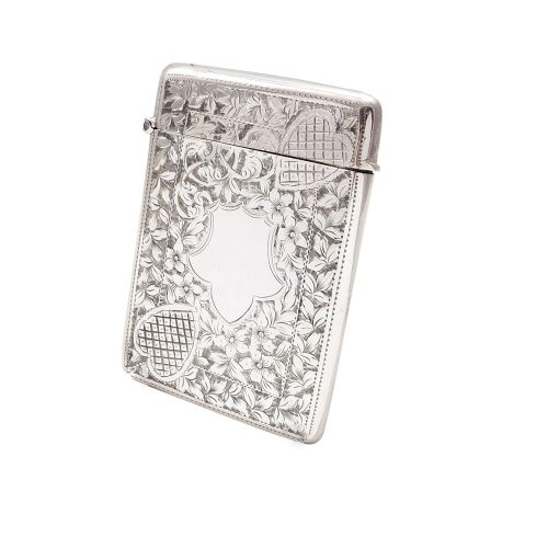 Antique Edwardian Sterling Silver Card Case 1907