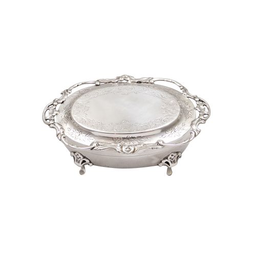 Antique Edwardian Sterling Silver Trinket Box 1907