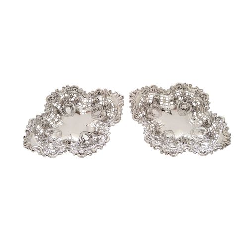 Pair of Antique Edwardian Sterling Silver Dishes 1902