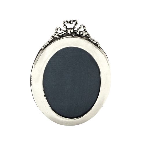 Antique Sterling Silver 5" Oval 'Bow/ribbon' Photo Frame 1925