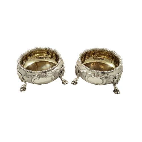 Pair of Antique Victorian Sterling Silver Salts 1869/1870