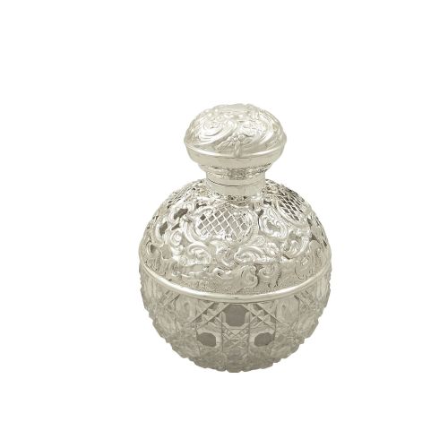 Antique Edwardian Sterling Silver Perfume / Scent Bottle 1905