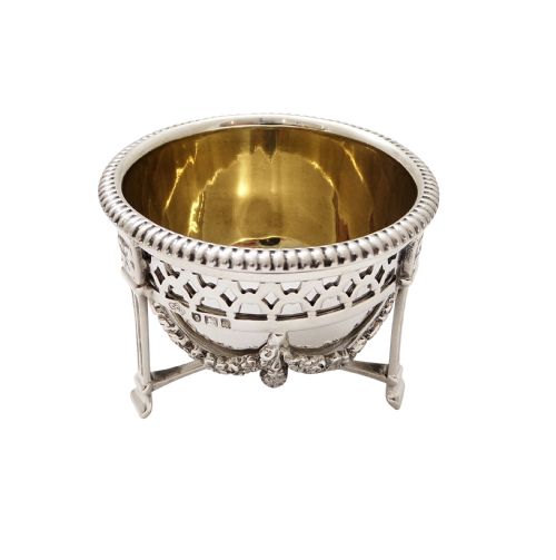 fig 1. Set of 4 Antique Sterling Silver Salts 1911