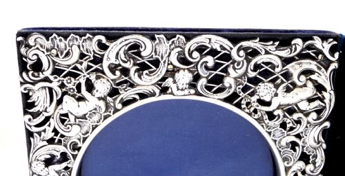 fig 1. Antique Edwardian Sterling Silver Double Folding Photo Frame 1902