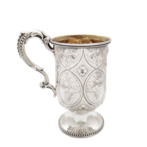 Antique Victorian Sterling Silver Christening Mug / Tankard 1892