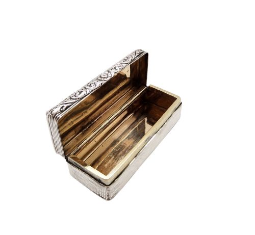 fig 1. Antique Georgian Sterling Silver Snuff Box 1827